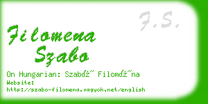 filomena szabo business card